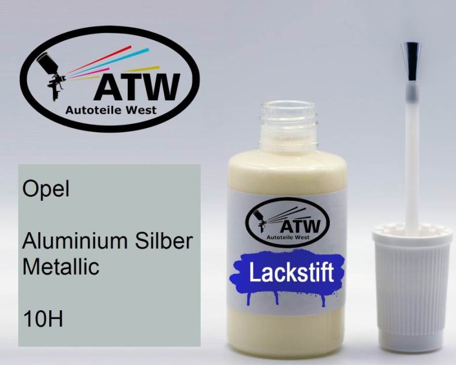 Opel, Aluminium Silber Metallic, 10H: 20ml Lackstift, von ATW Autoteile West.